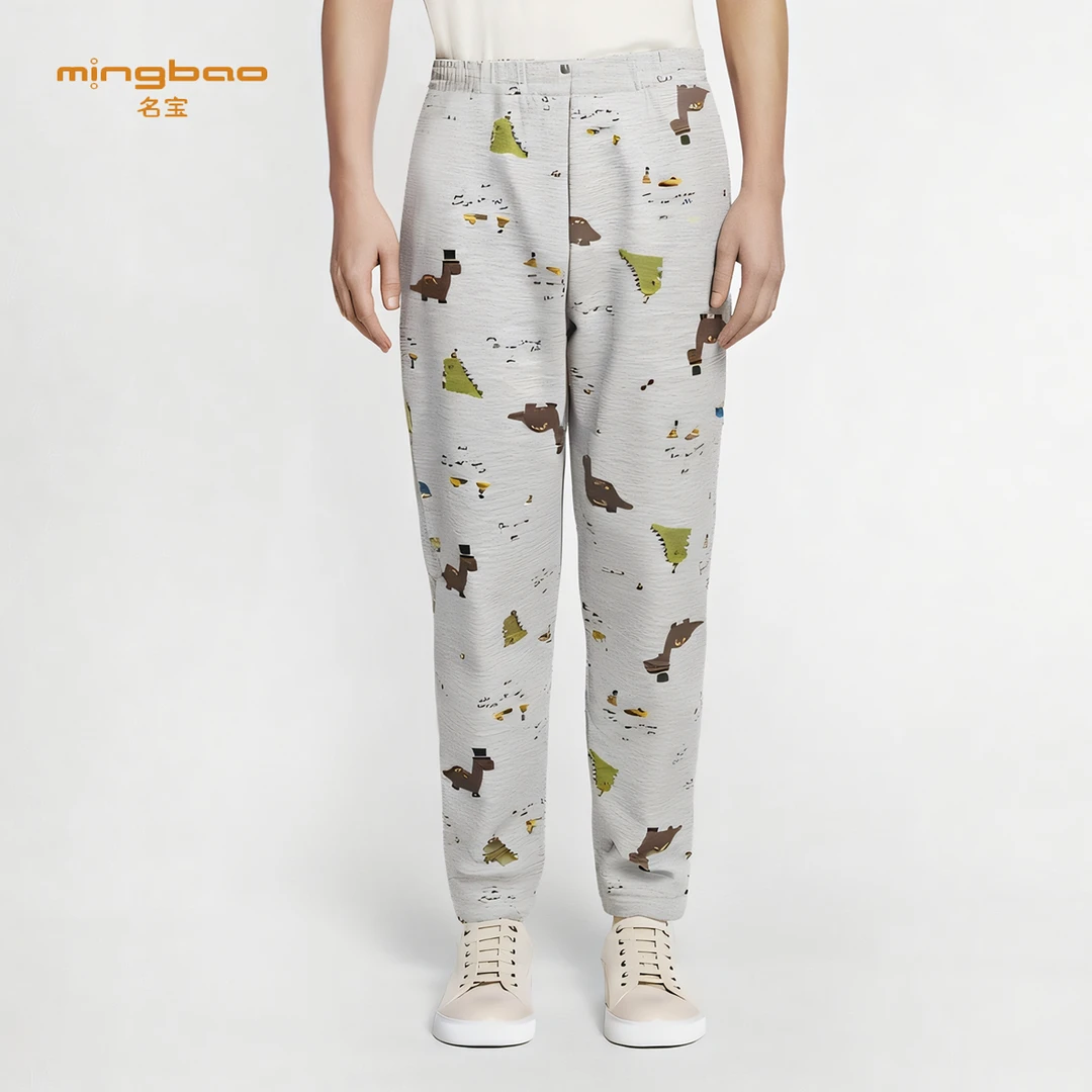 名宝儿童竹棉弹力秋裤RN4058秋冬儿童弹力轻薄保暖裤针织印花秋裤