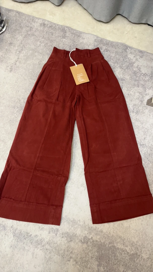 中线设计感阔腿裤女宽松百搭显瘦直筒休闲长裤8009