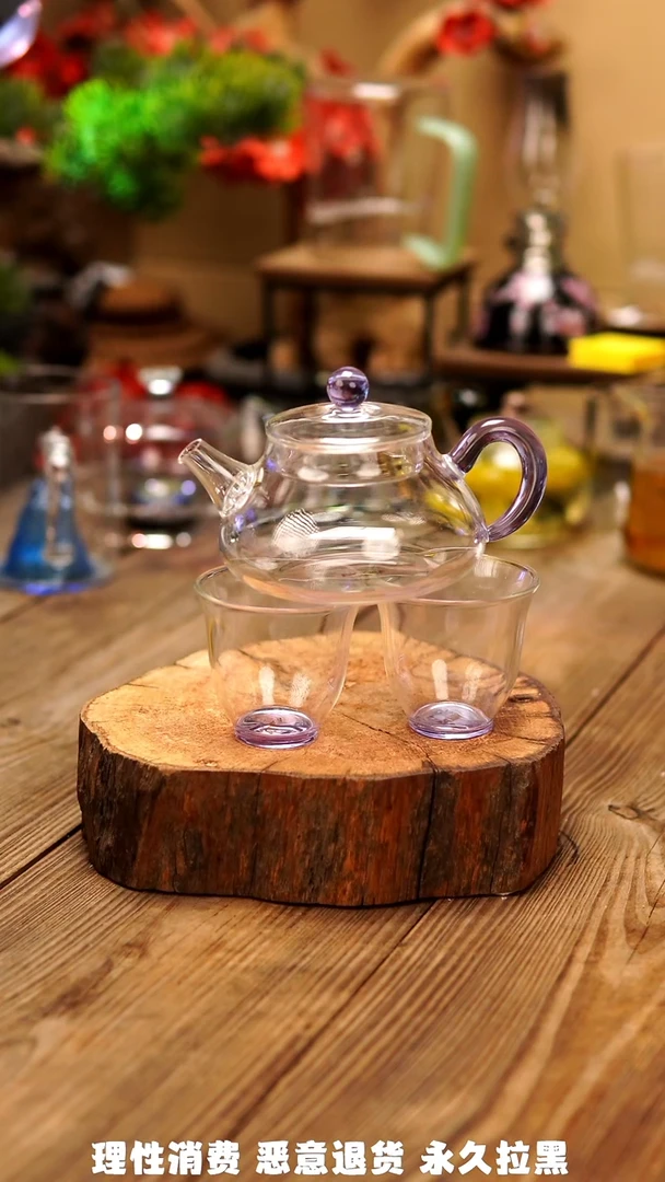 【闪购商品】喜乐壶浅紫+瑞香杯浅紫