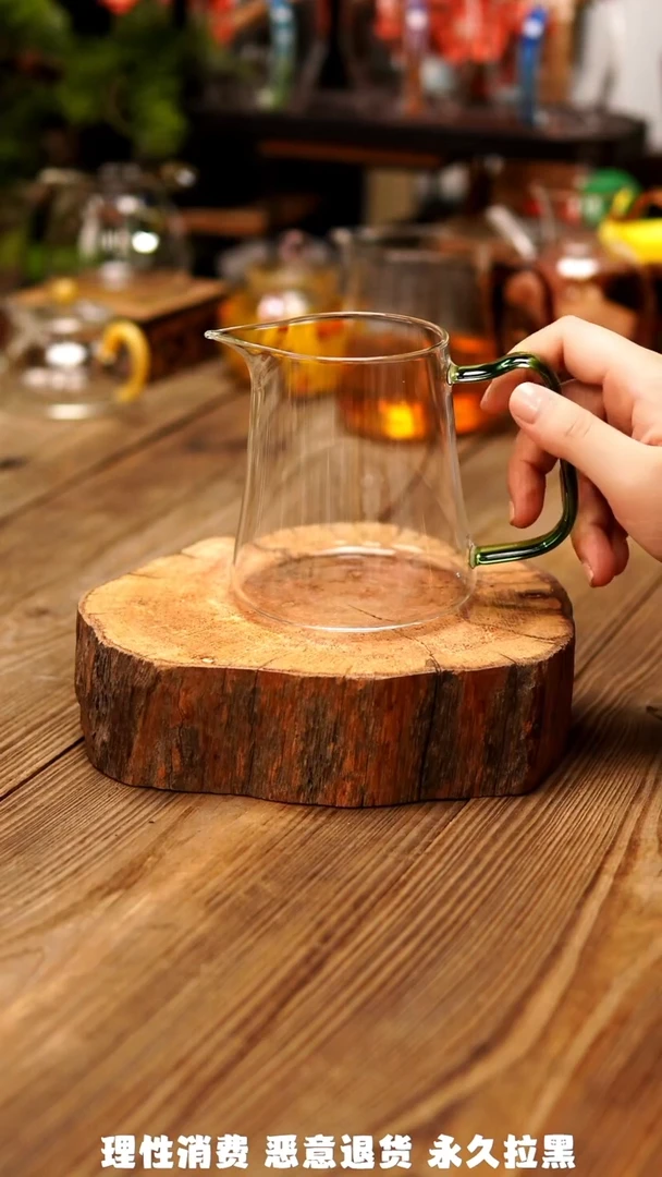 【闪购商品】玻璃茶具茶道用品—直筒湖绿