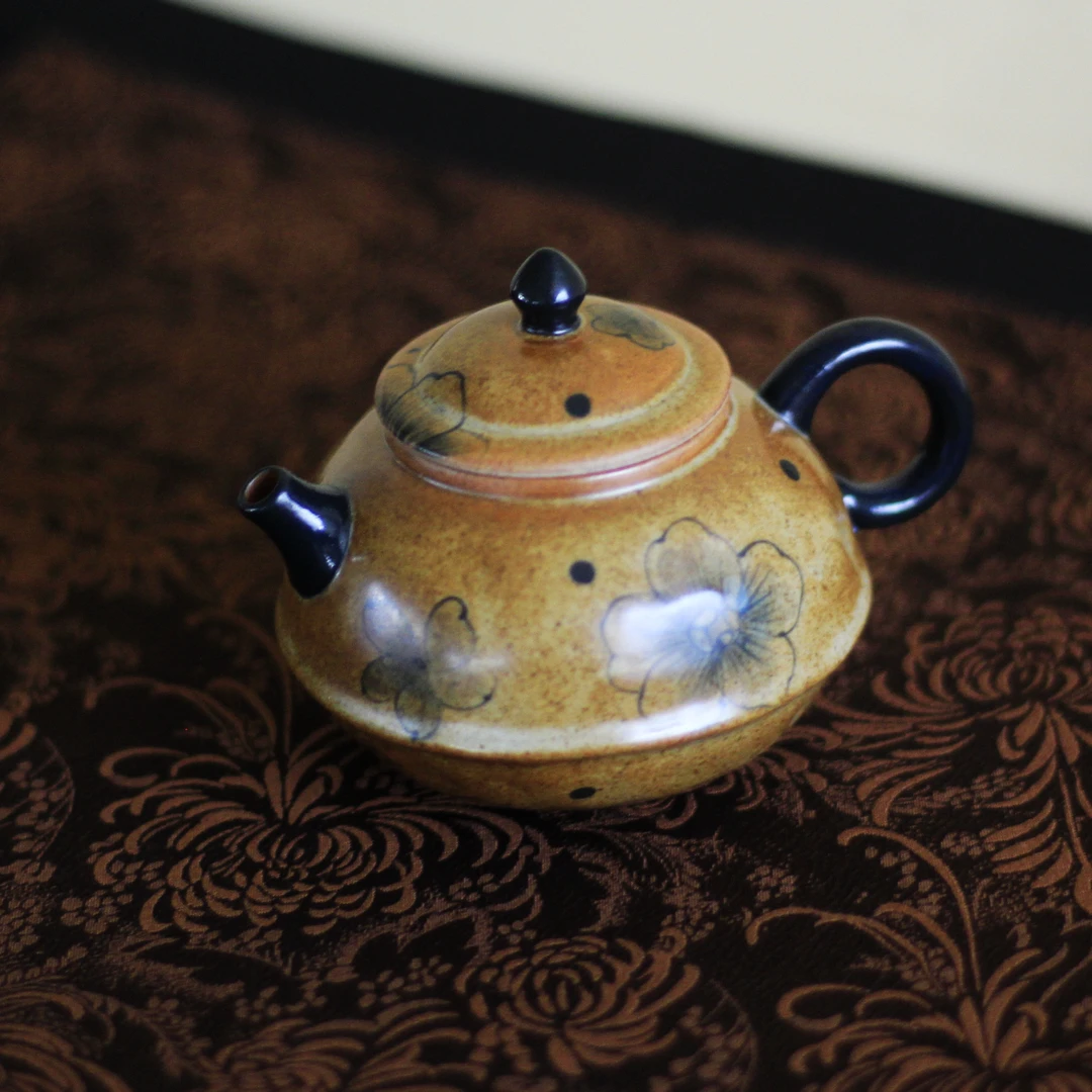 【岩悟】幸运草线圈壶.3224.中式复古创意高端茶壶陶瓷茶具泡茶器