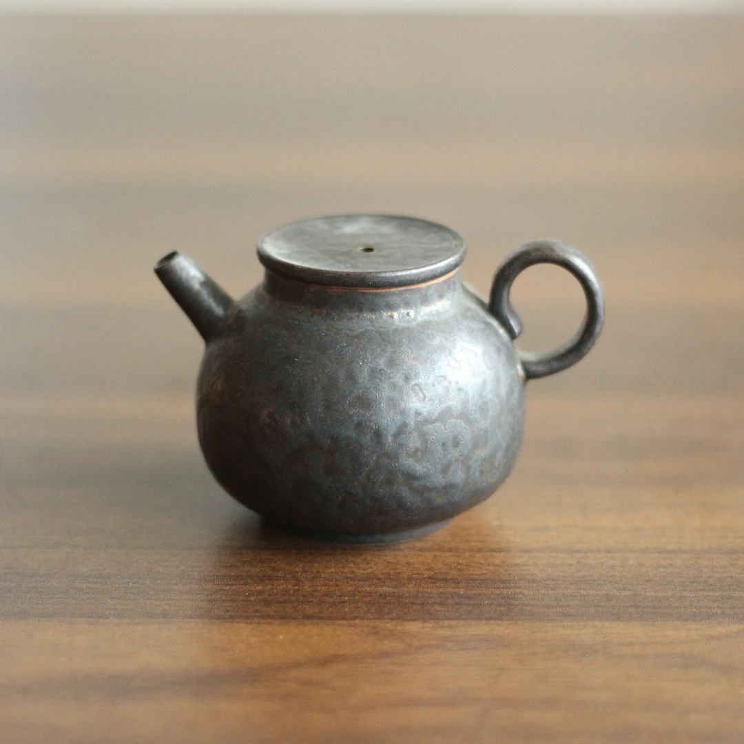 【古铜釉】水平壶.2202.中式复古单壶平盖茶壶中式泡茶壶泡茶器