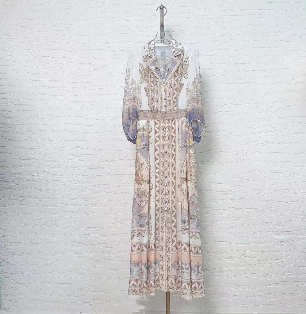 【小雪糕】翻领桑蚕丝轻奢时尚显瘦女装连衣裙218029