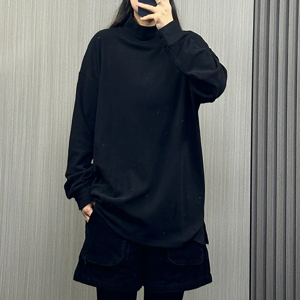 肉肉 2024秋冬内搭宽松大码显瘦高级百搭纯色内搭