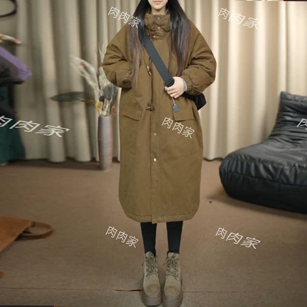 肉肉 2024秋冬新款加厚保暖显瘦遮肉大码宽松棉服外套