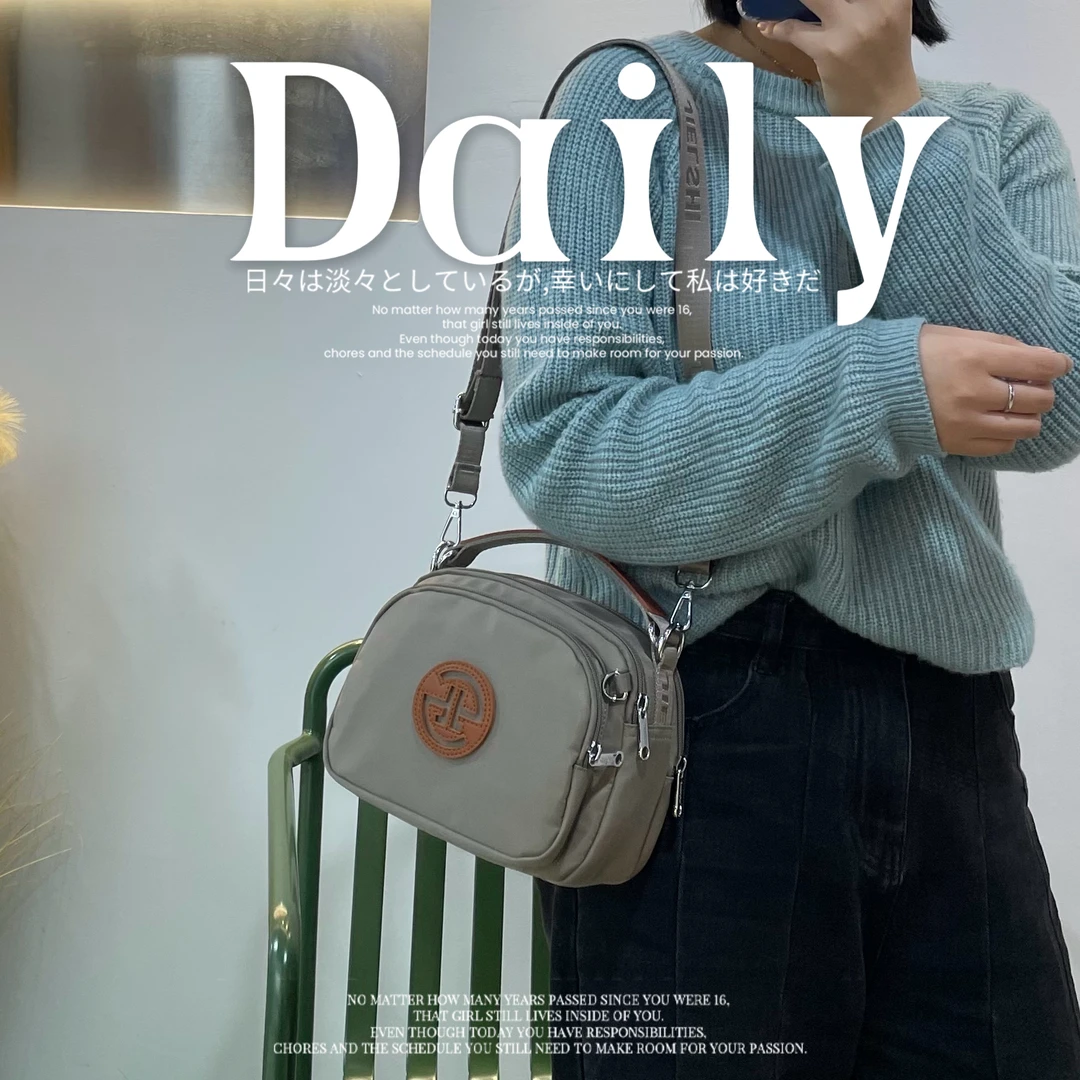 JIELANGSHI/捷朗仕日本杂志轻奢同款！手提单肩斜挎包防水牛津布女