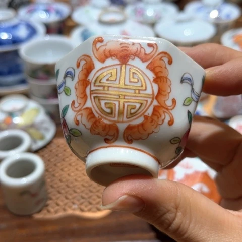 手绘茶杯盖碗壶承