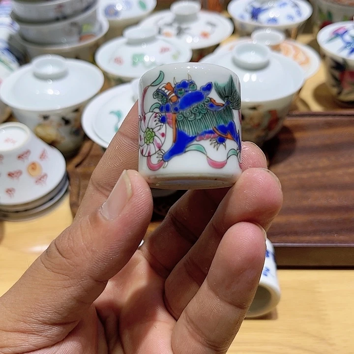 纯手绘精品盖碗杯