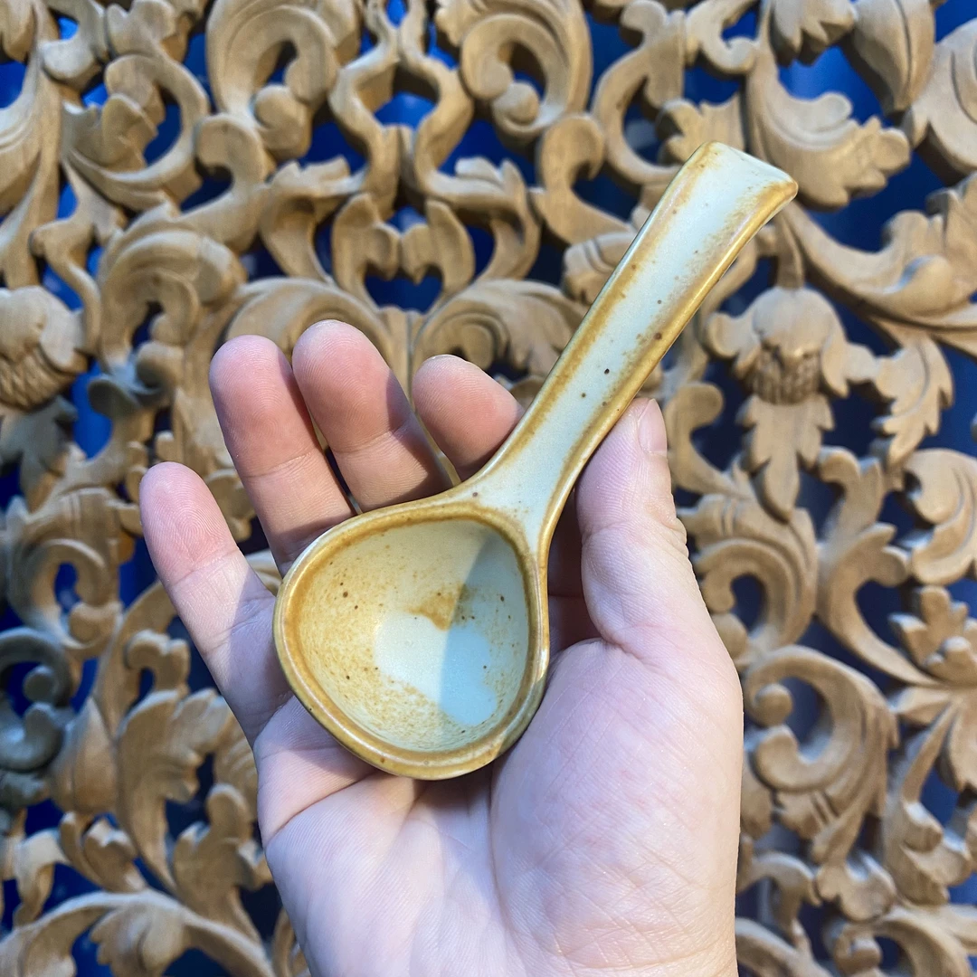 复古粗陶高颜值小汤勺