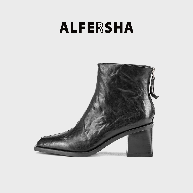 2025春款四季单鞋69571时尚百搭方头秋冬女靴D