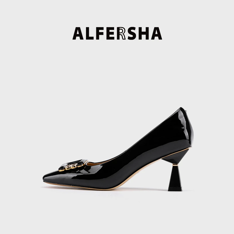 2025四季单鞋阿芙莎旗下联名923677女士经典款酒杯根方头单鞋B