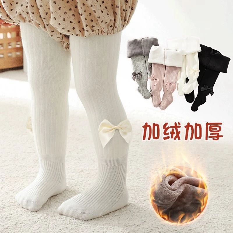 儿童连裤袜冬季加绒加厚婴儿外穿裤袜女童保暖一体绒裤宝宝打底裤