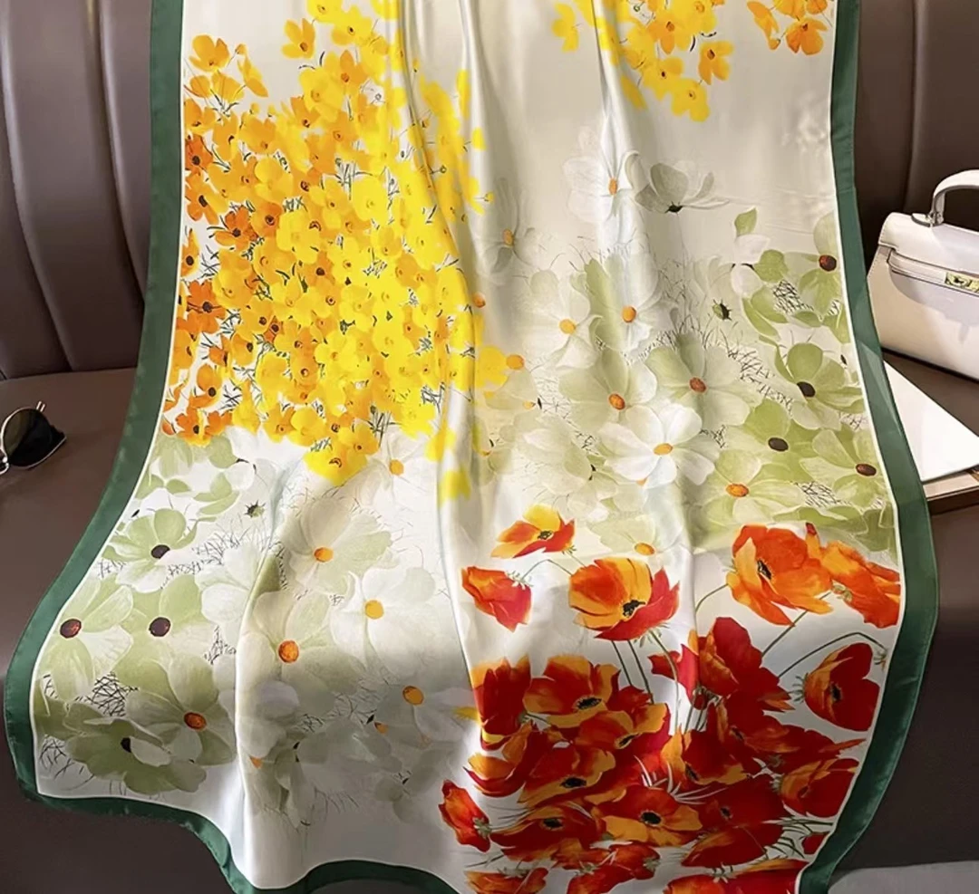 A036# 春花浪漫  秋冬季新款气质优雅方巾披肩80*180