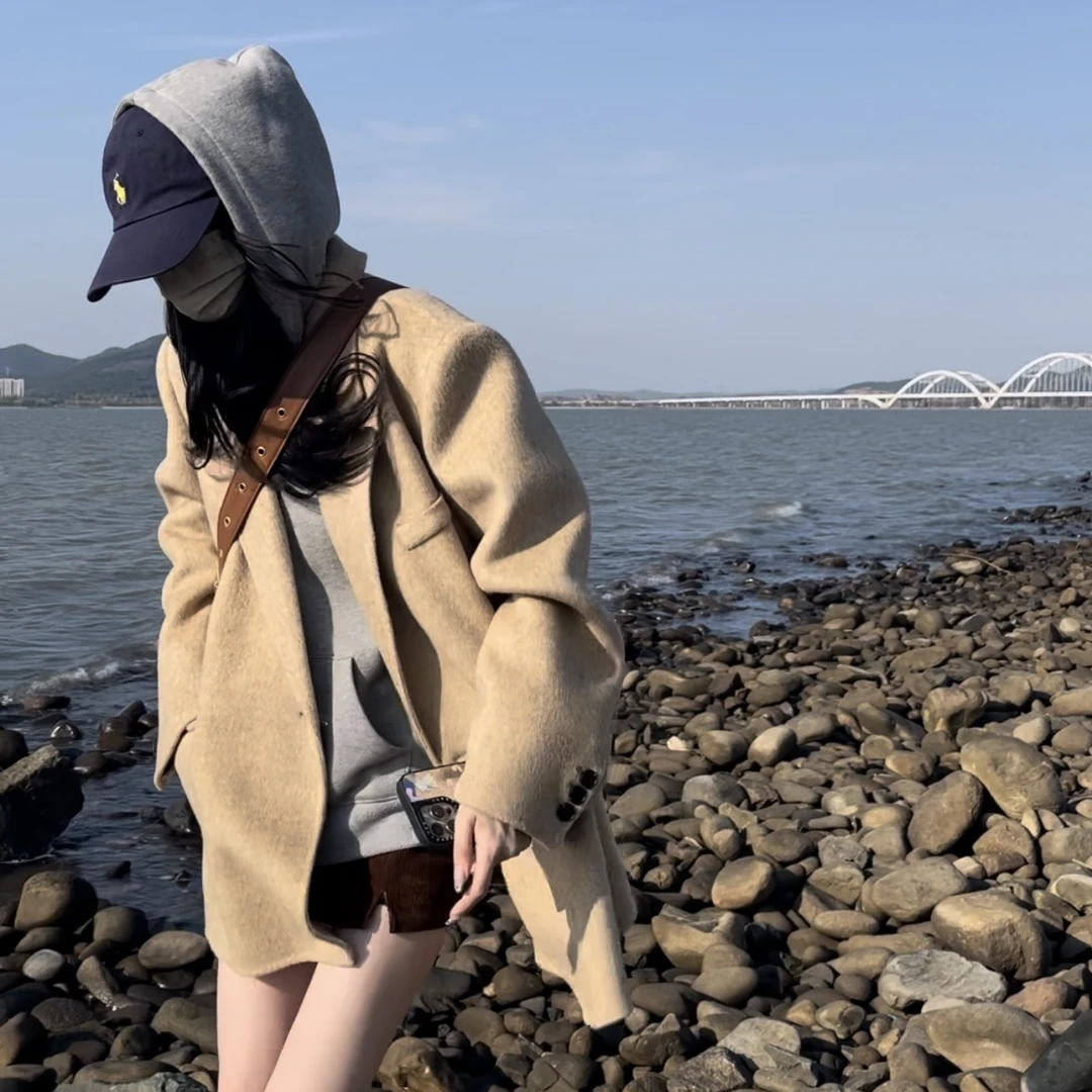 【冬日恋歌】25秋冬季新款西装韩版短款双面大衣女气质休闲