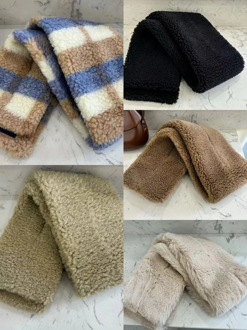 【颜色随机】女士毛毛围巾格子