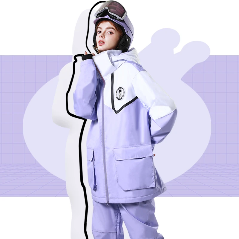 菲比小象滑雪服男款女款套装单双板专业防风防水冲锋衣冬2023新款