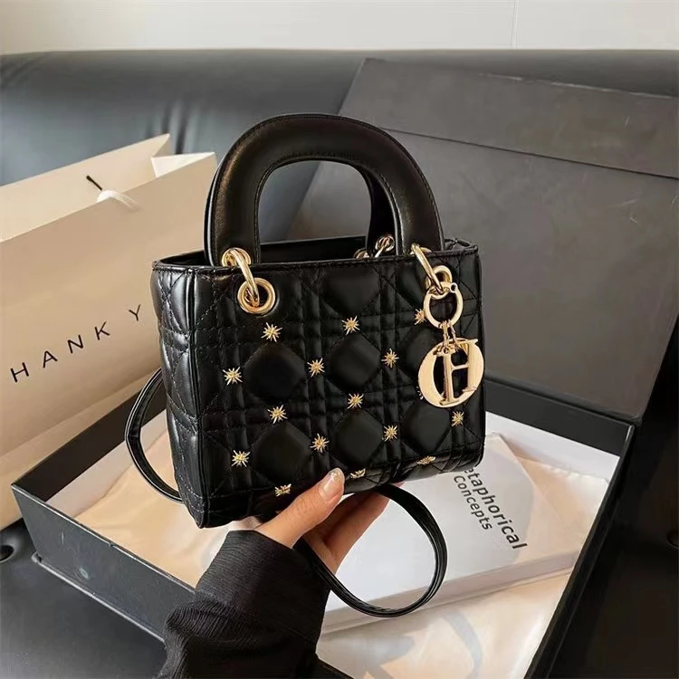 2024夏季时尚经典百搭休闲戴妃包女生舒适手提包潮流单肩包斜挎包