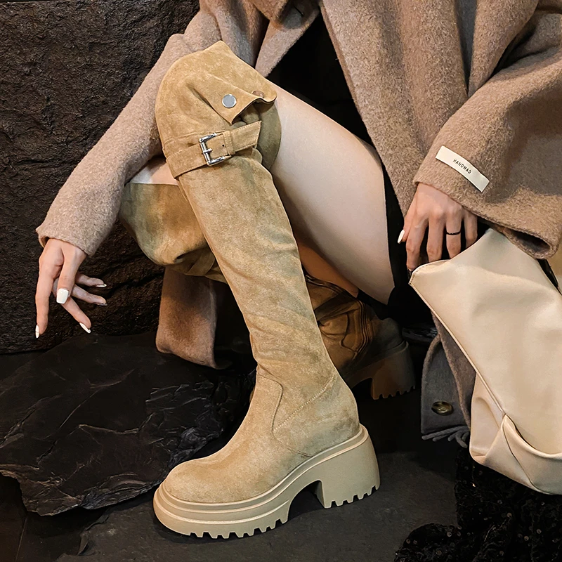【楠星专属】小个子增高两种穿法过膝长靴女厚底长筒高筒慵懒废土风
