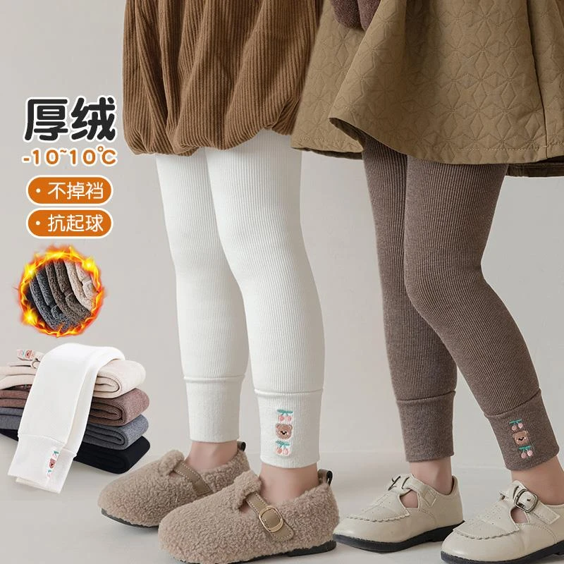 女童打底裤袜子连裤棉袜女童防滑长袜宝宝潮冬袜舞蹈袜儿童打底袜