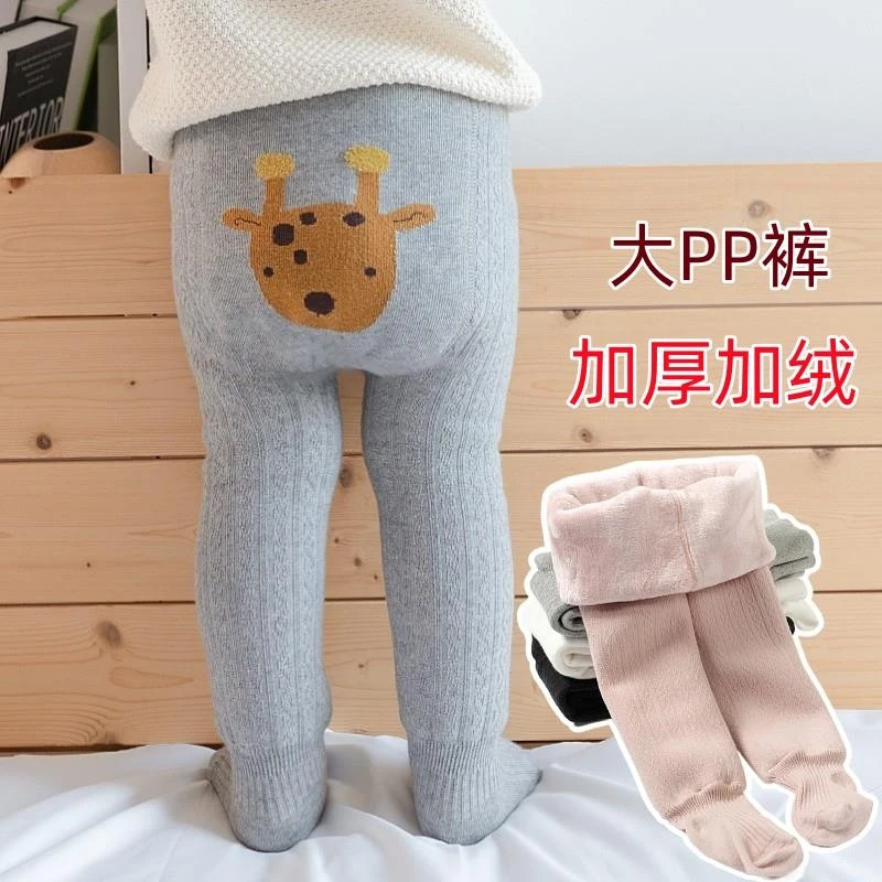 女童打底裤袜子连裤棉袜厚袜防滑长袜宝宝潮冬袜舞蹈袜儿童打底袜