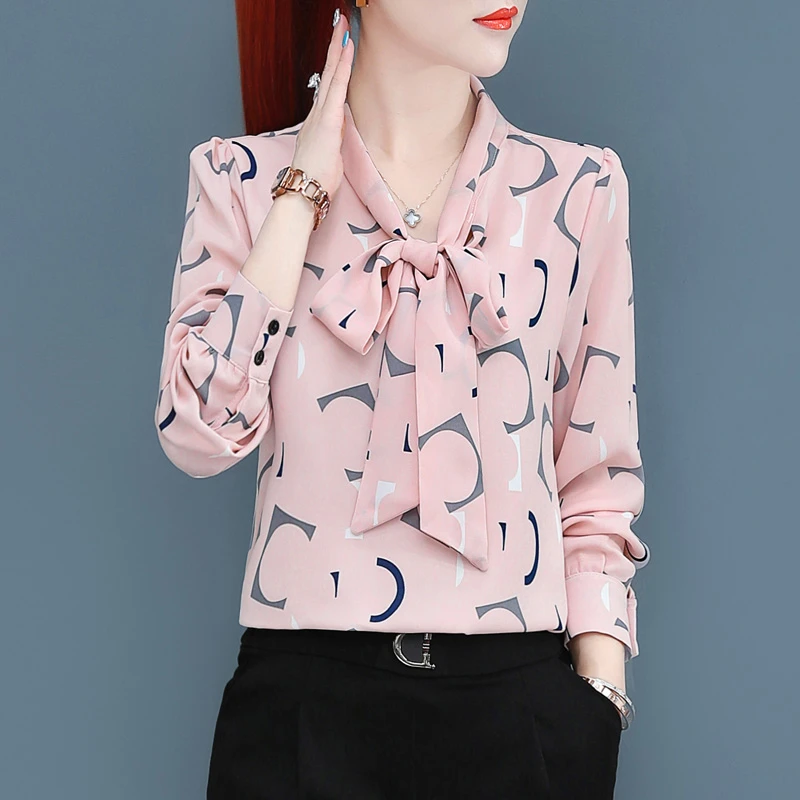 雪纺衬衫女士2024新款早秋小衫气质洋气秋装上衣时尚打底长袖衬衣