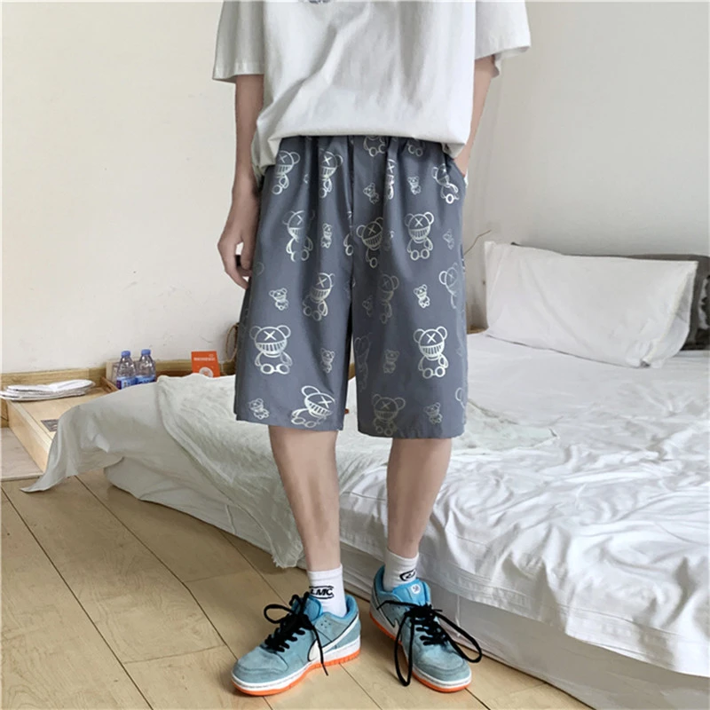 5070-B区2情侣港风宽松版速干（反光小熊）休闲短裤
