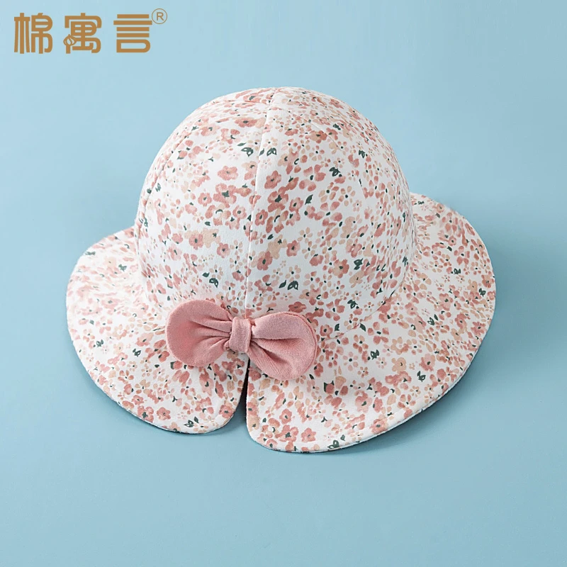 儿童帽子春秋纯棉公主风太阳帽女童防晒帽洋气渔夫帽盆帽遮阳帽薄