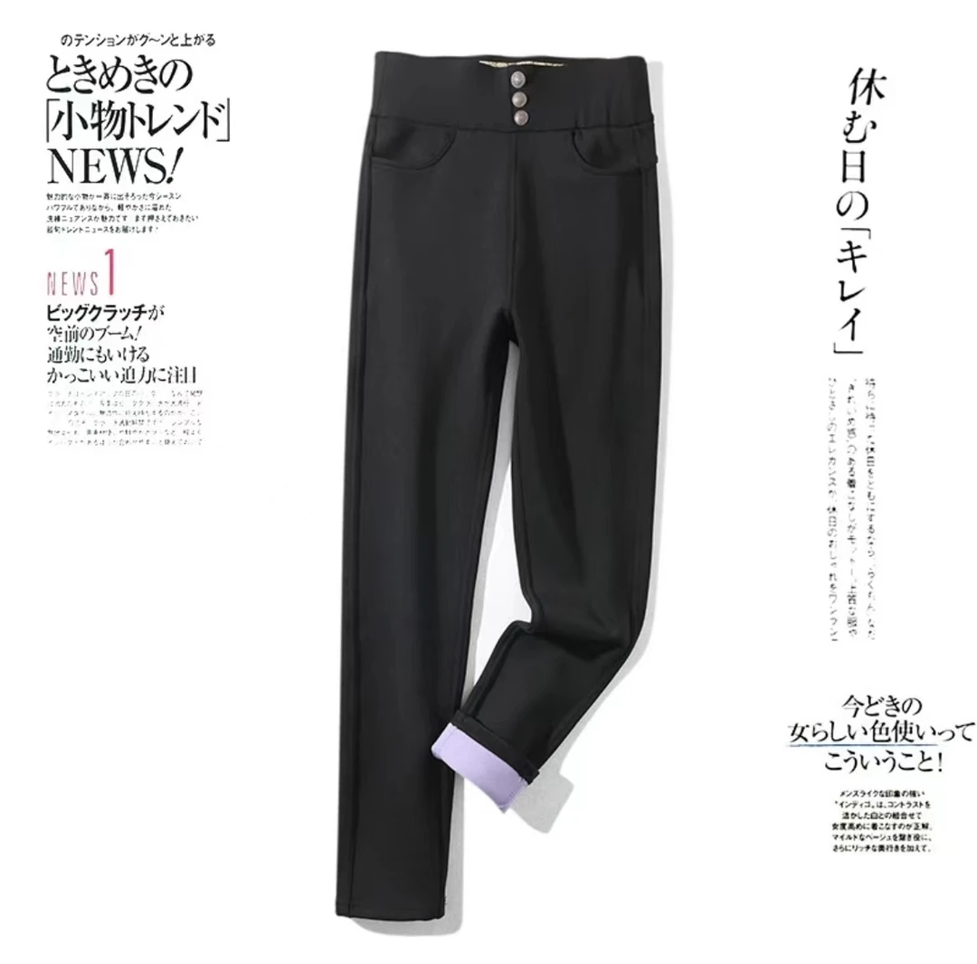 门店599！三防小黑裤 ！黑金锁温+羊絨蛋白！加绒加厚直筒裤！
