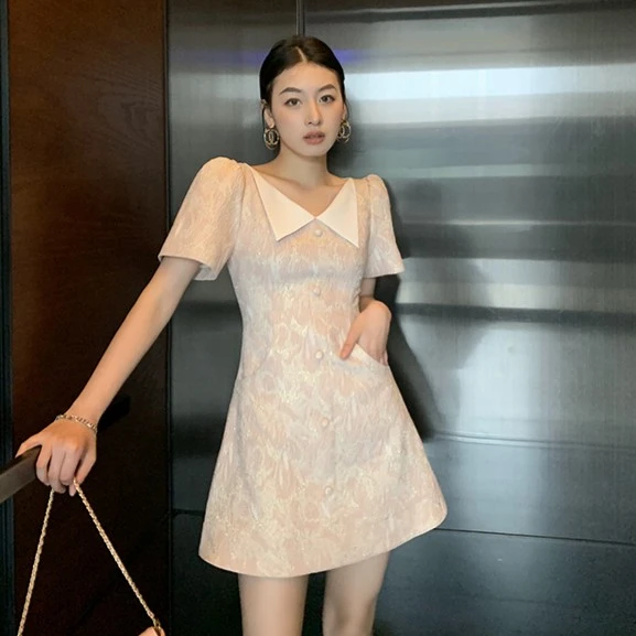 【特价】 浮光立体缇花宴会礼服裙YL212011