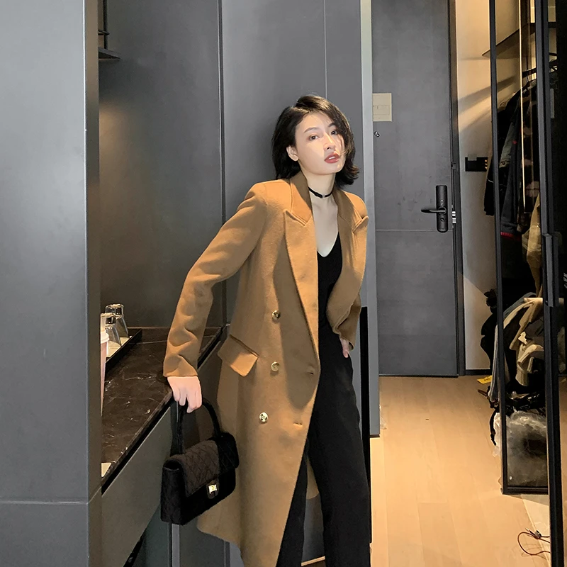 【特价】 舒适感强 毛呢西装百褶裙套装长裤三件套YD204001