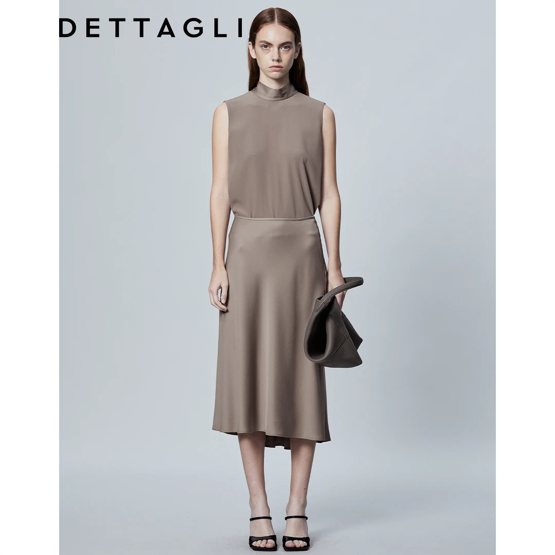 Dettagli/迪塔莉春夏女士清凉通勤休闲时尚无袖飘带上衣DB24S0037