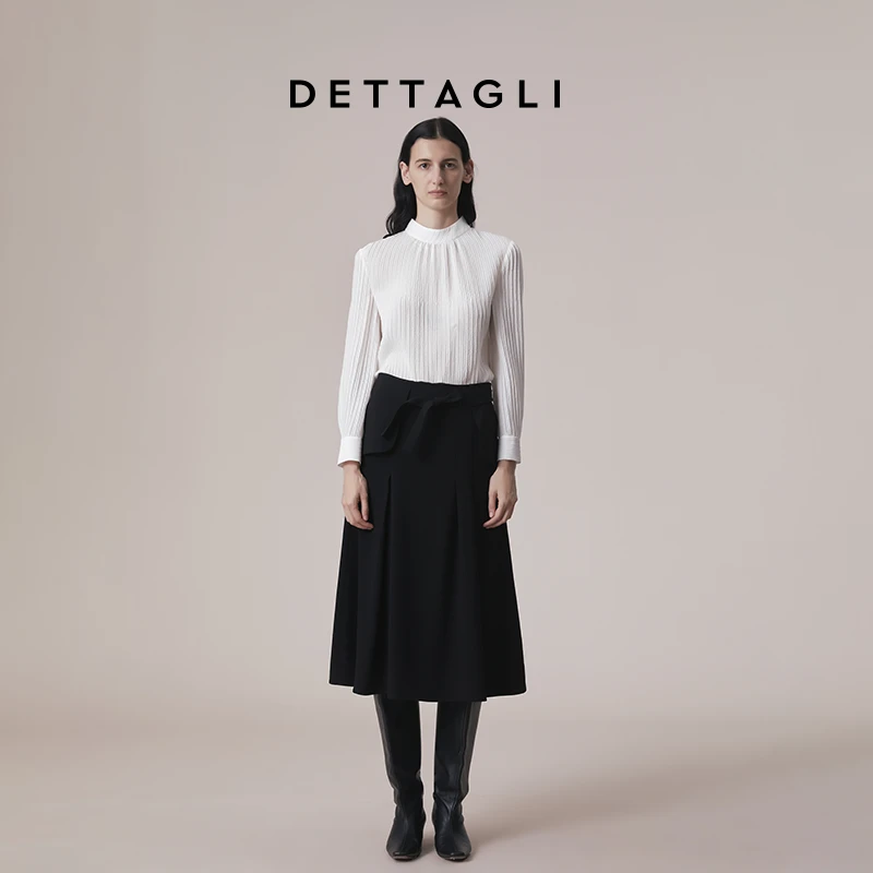 秋冬经典时尚不对称中长款A型半身裙女