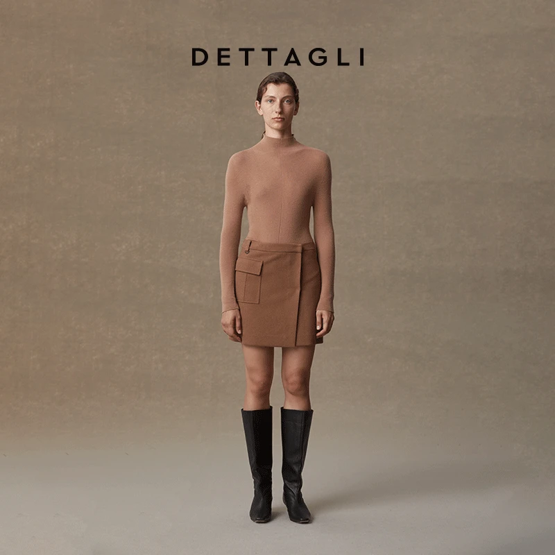 秋冬驼色工装休闲时尚半身裙女