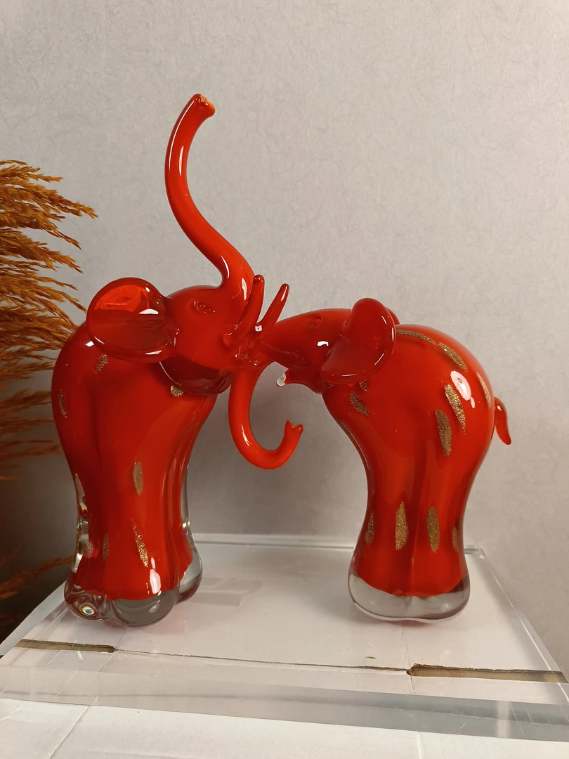 吉象摆件琉璃材质 纯手工吹制 玄关 斗柜 电视柜 酒柜  乔迁之喜