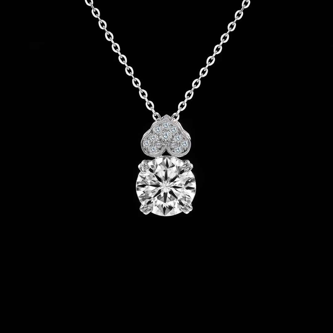 坠链均925银莫桑石 木木（SY3594）MS-1862B3克拉项链45厘米