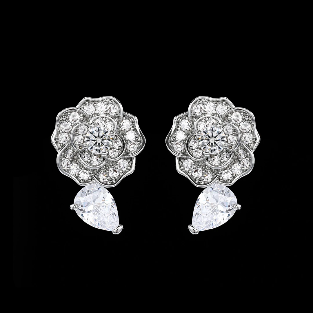 铜合金合成锆石耳饰 ——木木（SY2100）AFH-3369B轻奢时尚耳钉