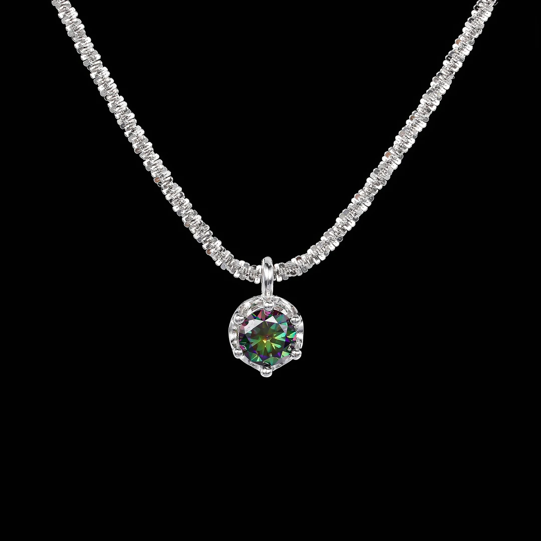 坠链均925银莫桑石 ——木木（SY3489）MS-1335H 50分项链45厘米