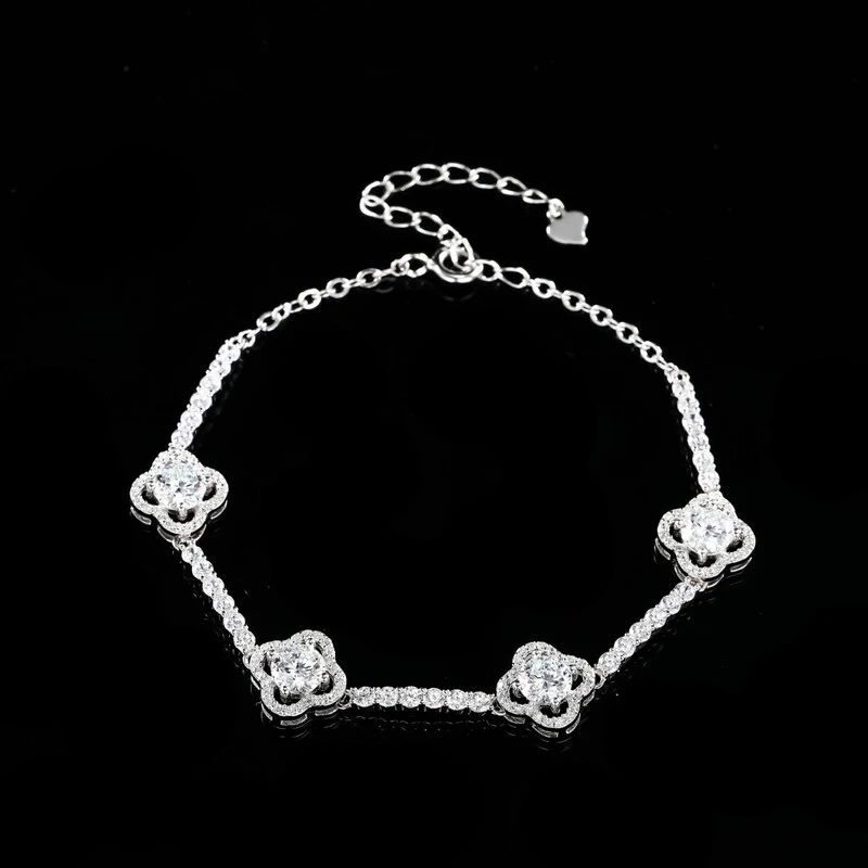 925银莫桑石手链  ——木木（SY163）MZ-0031B 五十分*4  19cm手链