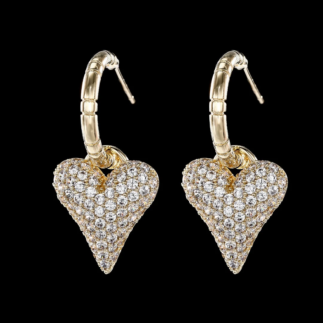 铜合金合成锆石耳饰 ——木木（SY1346) AFH-1329B镶嵌时尚百搭