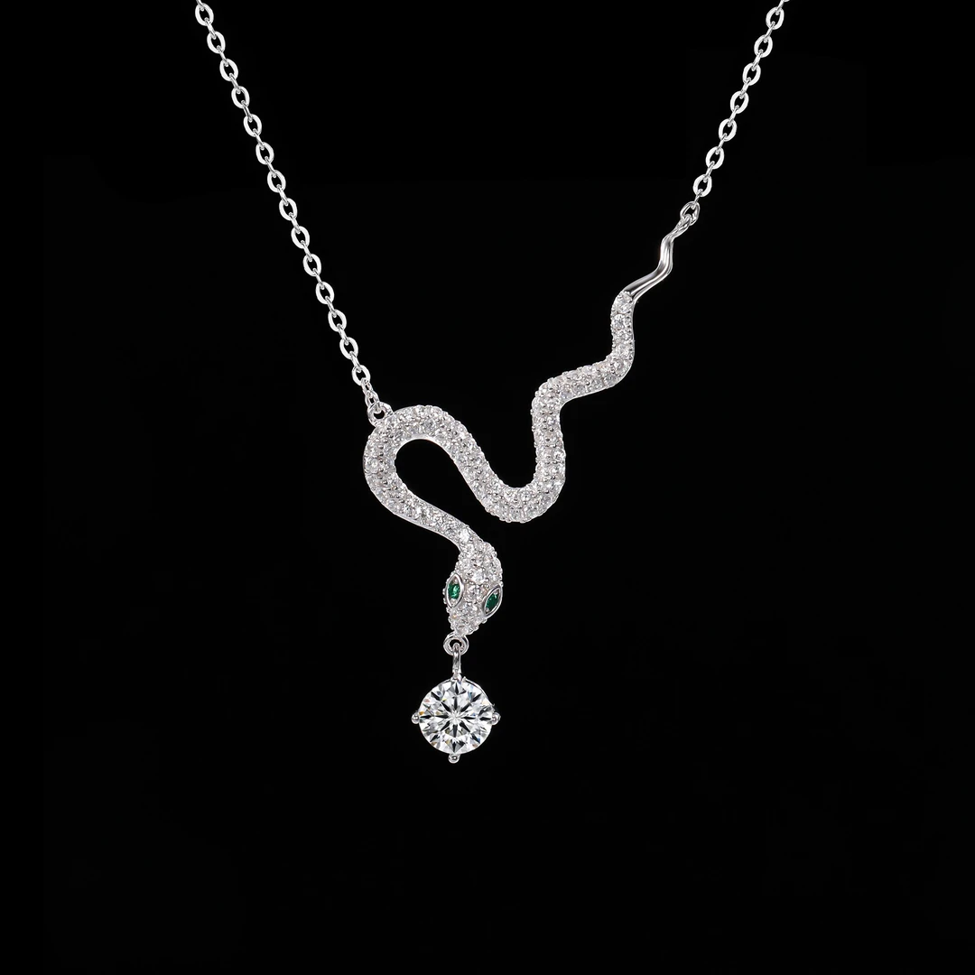 坠链均925银莫桑石 木木（SY3808)MS-2024B精致50分 45厘米项链