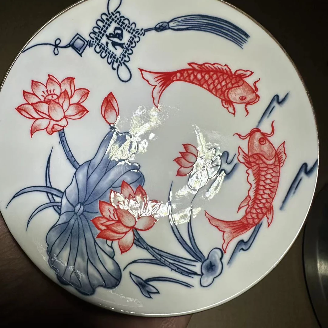 锦鲤果盘陶瓷花纹@F4