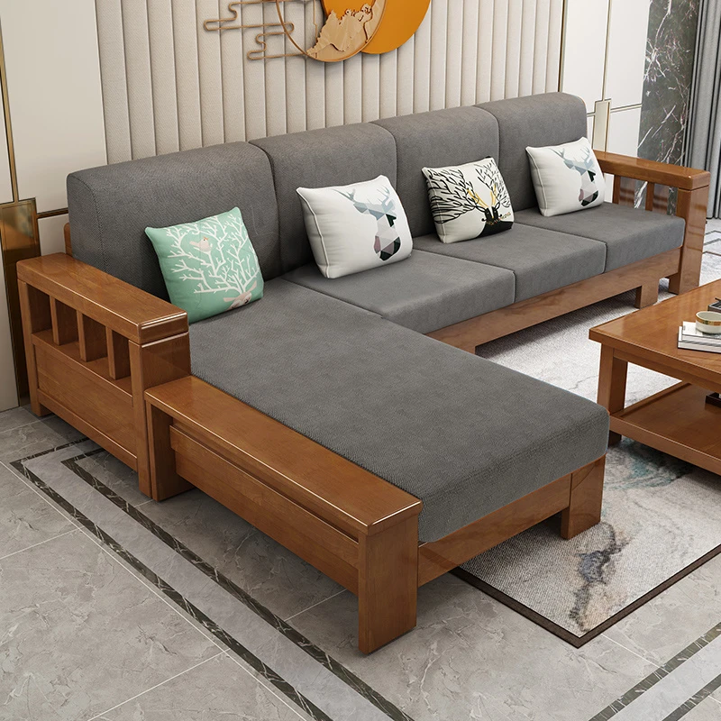 新中式实木沙发客厅全实木家具组合套装现代简约小户型原木质沙发