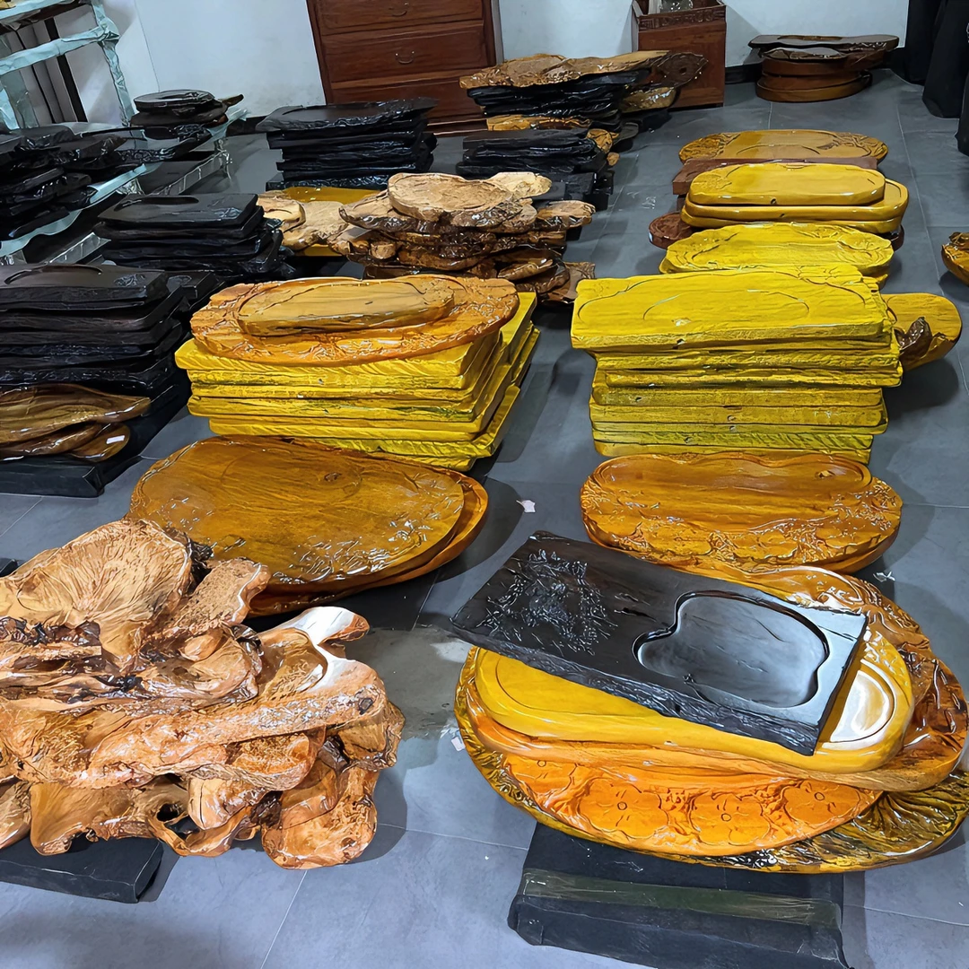 无拼接整板工厂天然实木茶盘原木雕刻茶海茶几产品