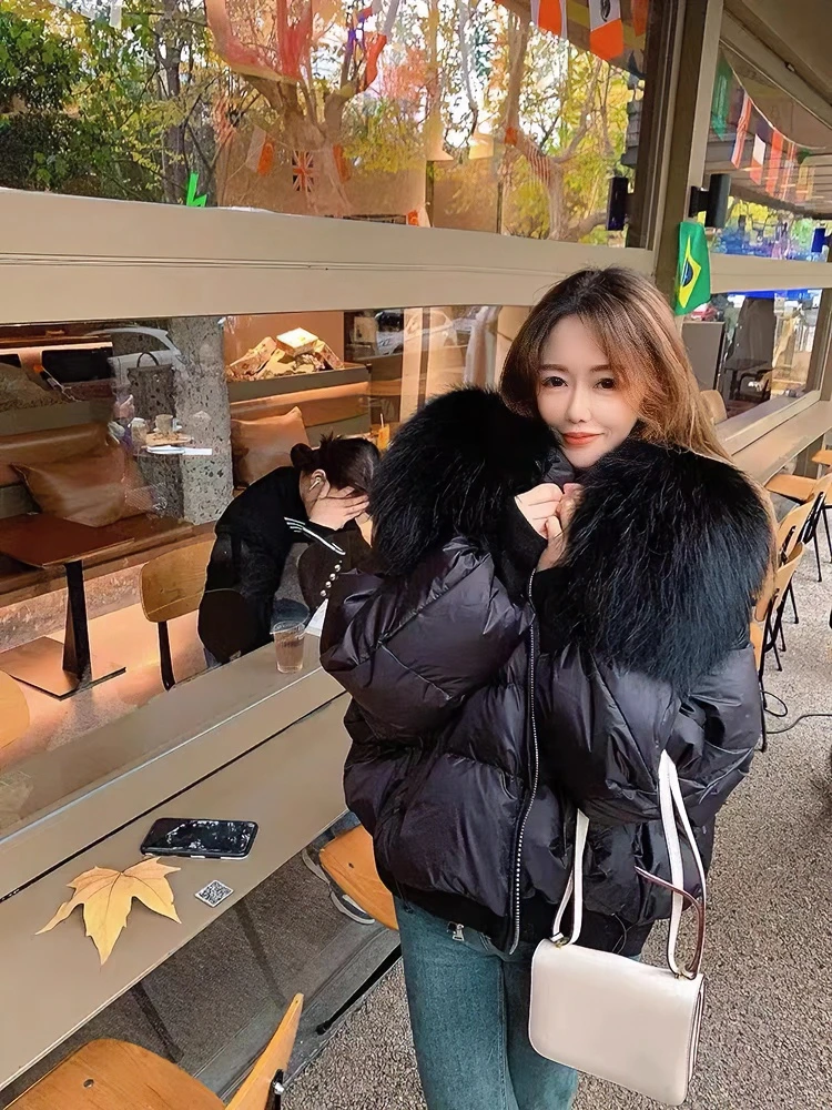 门店3999！新国标90绒羽绒服海军领白鸭绒加厚毛领款LL