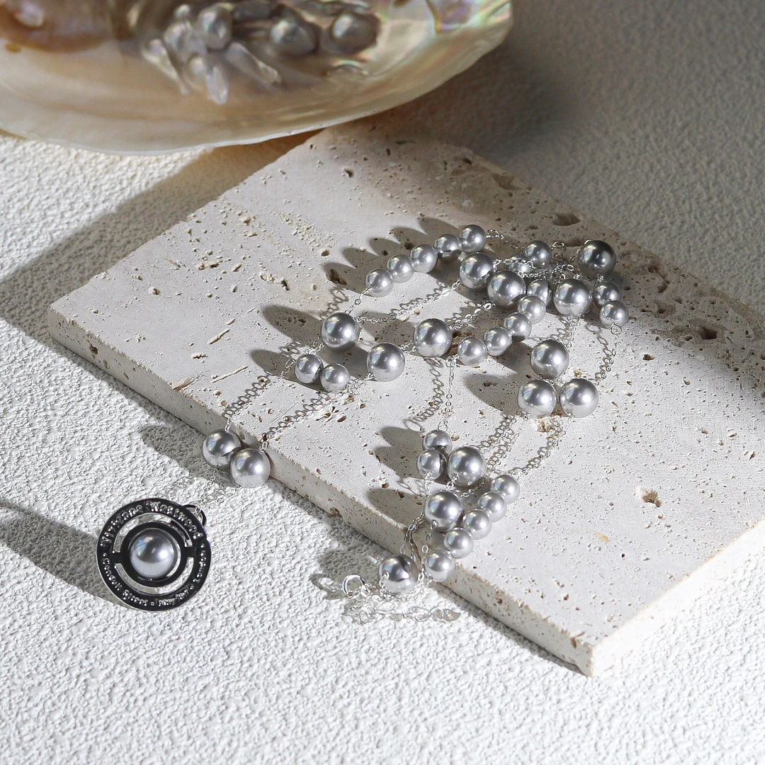 链子925银仿珍珠 施家珍珠项链 Q1554 多样性发一 颜色微差