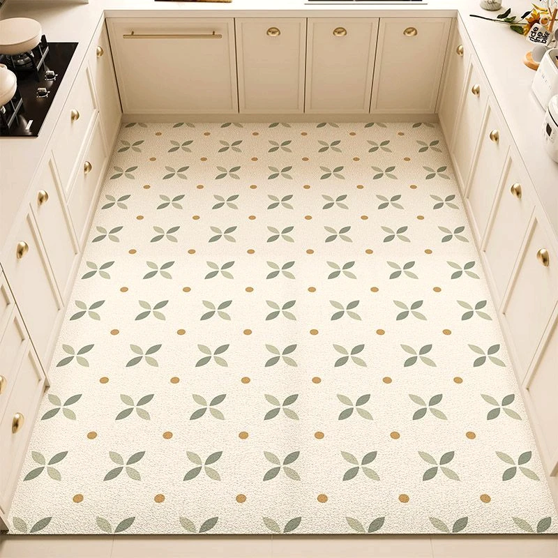 厨房PVC地垫 防油防水免洗可擦地垫 家用耐磨可铺满地垫