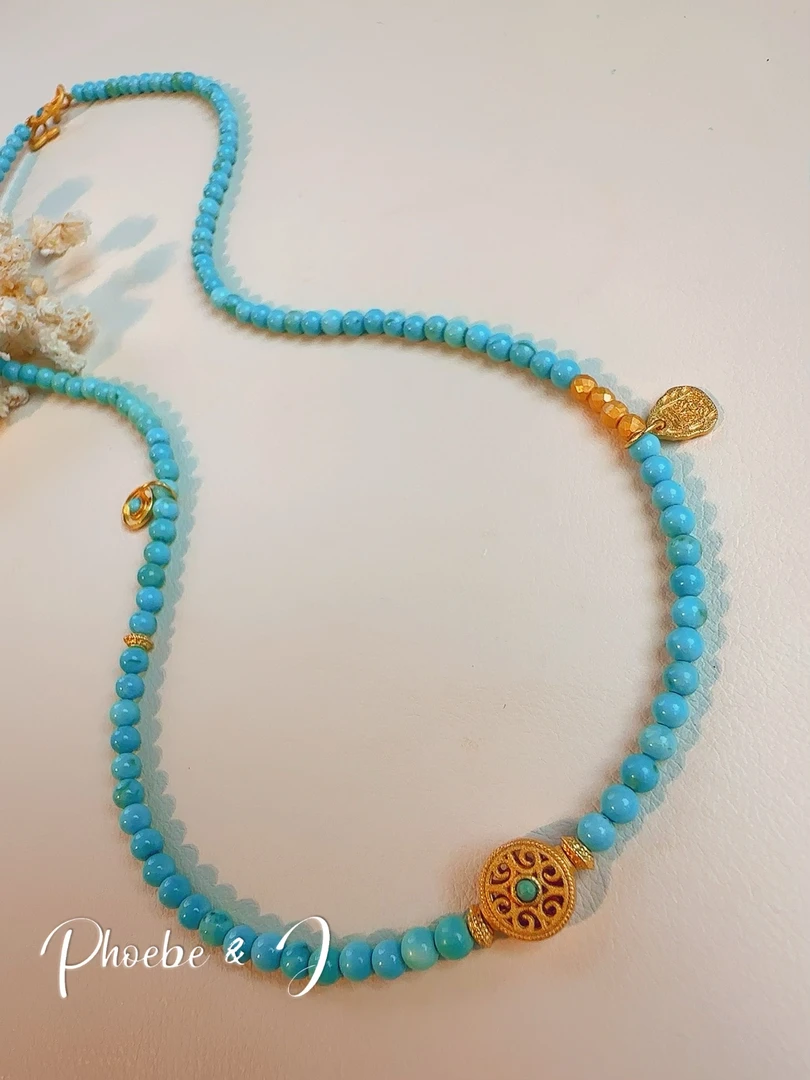 吊坠925银 《古色》绿蚁红泥原创饰品设计项链手工复古百搭古法