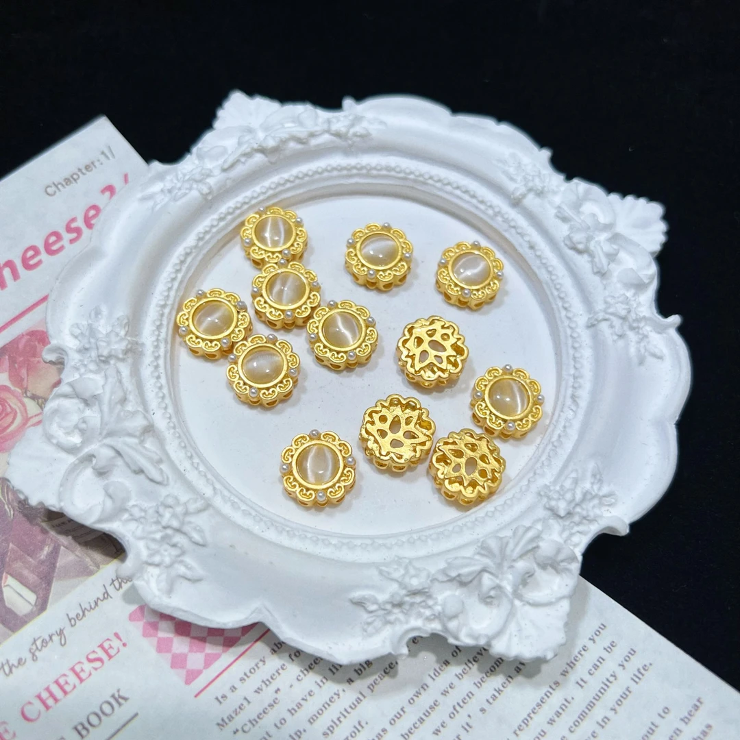 镉珠通孔多孔手串镉珠镶嵌戒面高保色饰品配件