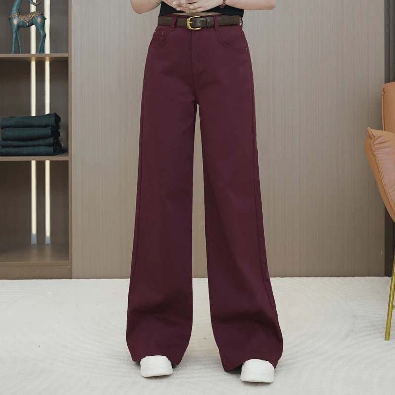 气质显瘦阔腿牛仔裤女2025春季新款宽松直筒裤百搭垂感拖地长裤子