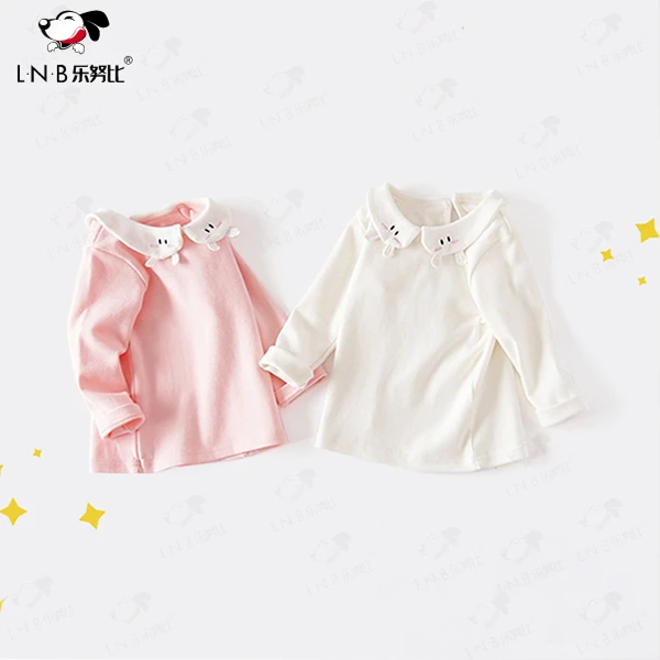 内搭女童春秋T恤女童长袖白色上衣纯棉婴儿打底衫衬衫弹力针织